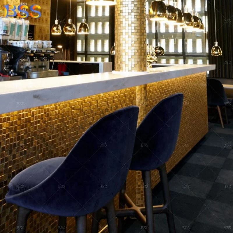 Идеи дизайна столешницы для кафе и ресторанов, роскошная Золотая мозаика, барная стойка для ночных клубов, распродажа