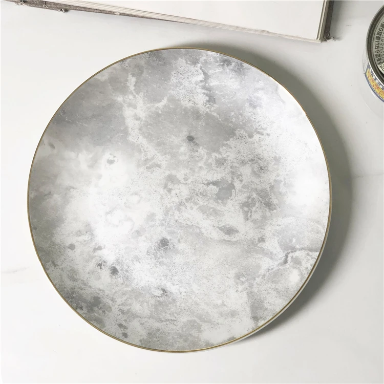 Unique design moon texture gold rim porcelain cake dessert pasta plate for dinner