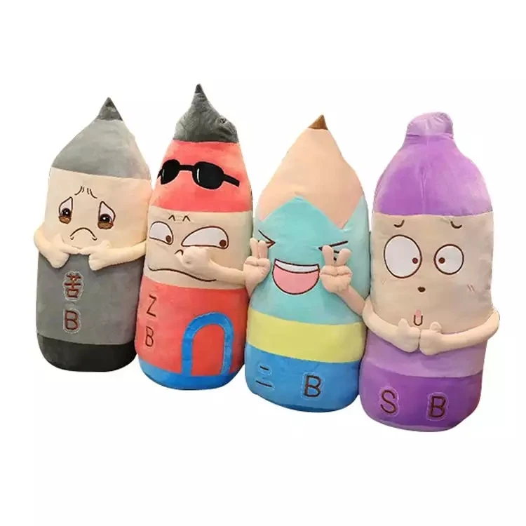 sells cute pencil shaped plush pillow cartoon toys multicolor cute pencil plush pillow toys
