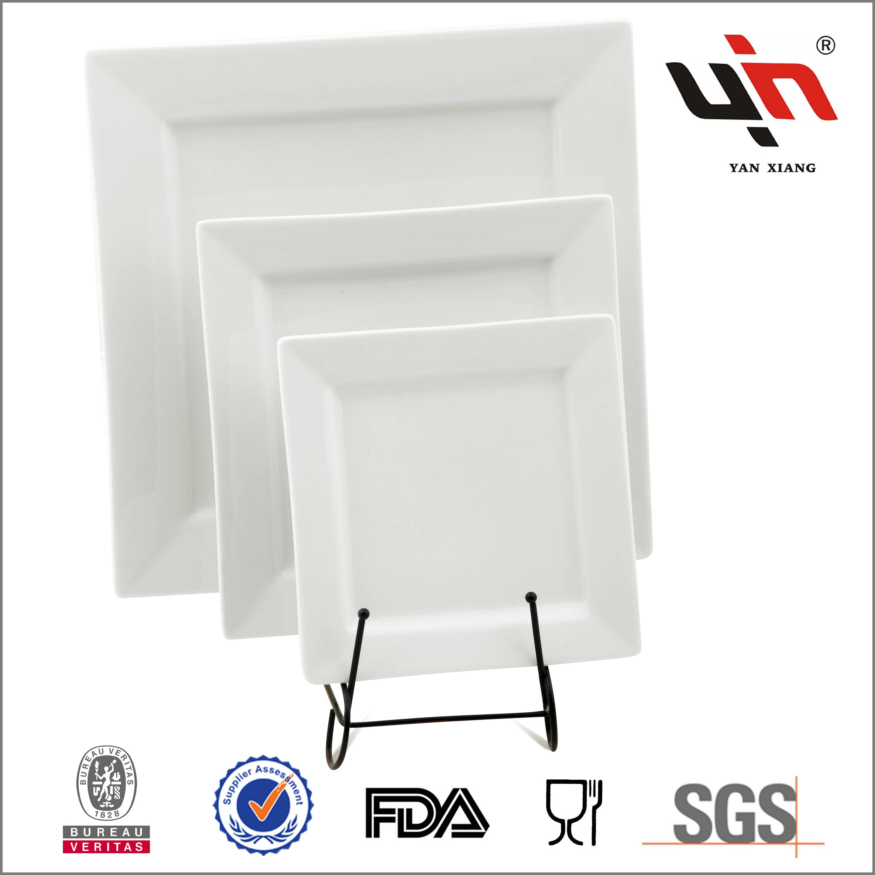 Factory Wholesale White Porcelain Square Dinner Plate Restaurant Ceramic Plate Dinner Set Plate For Hotel Use
