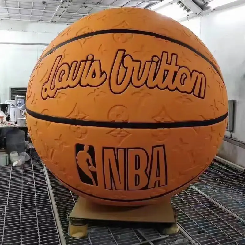 Outdoor large garden decoration big basket ball fiberglass sculpture foam statue customized Festival theme giant resin sculpture
