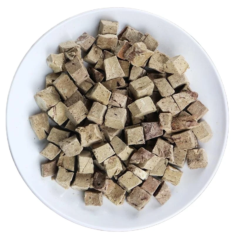 ODM Slmon cube boneless  Freeze Dried Beef Liver Chicken Duck Meat For Dog Pet Snacks