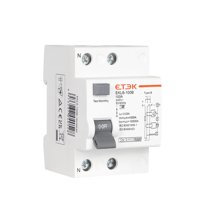 Hot Selling Motor Protector Circuit Breaker Type B RCD 1P+N 63A 300mA