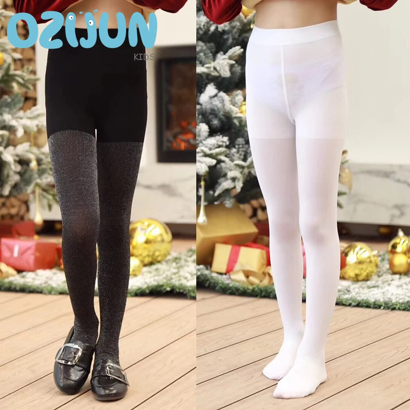 
Baby Girls 3-12 Years Silver Thread Glitter Velvet tights Kids girls Tights Children Girls Shiny Pantyhose Silver Metallic Yarn 