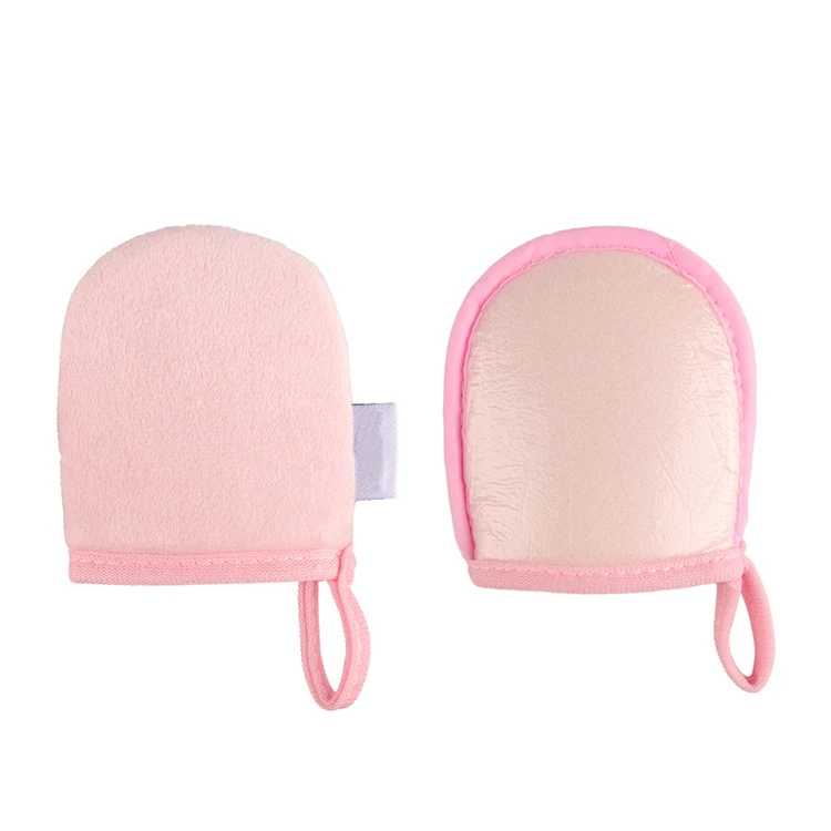 2021 New Arrival Pink Self Tanner Back Applicator Mitt Facial Sunless Tanning Glove Self Tan Gloves