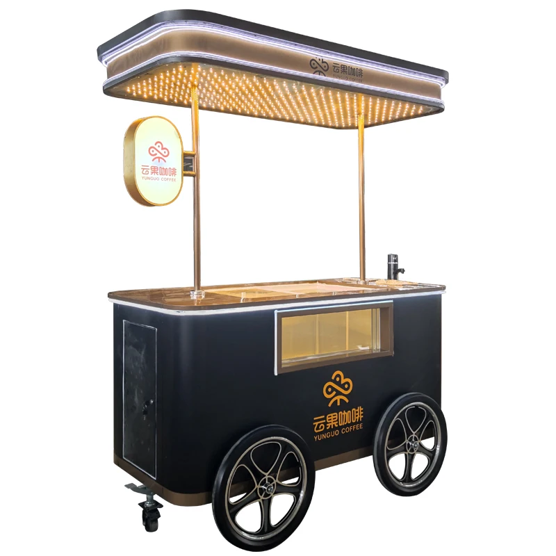 LVKE coffee cart food trailers ice cream food truck business use ice cream bike with freezer