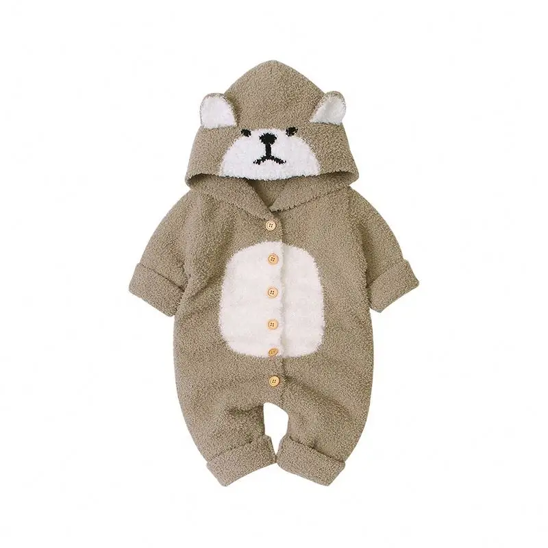 
Wholesale Price Baby Animal Bear Romper Winter OEM Factory Custom Very Cute Baby Clothing 