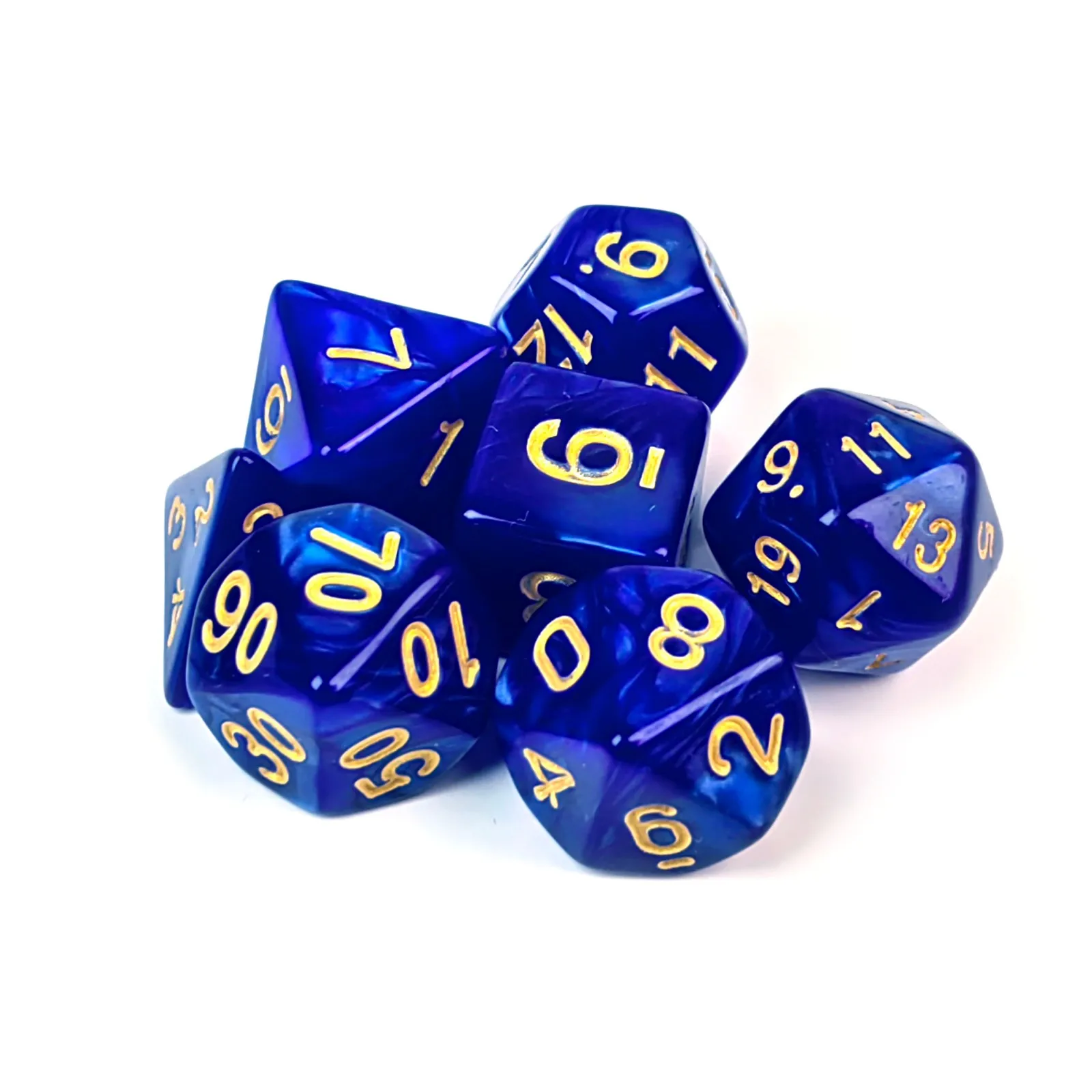 7 шт. набор синих кубиков DND многогранных для D & Dungeons и драконов играющих в ролевые игры COC MTG TTRPGs