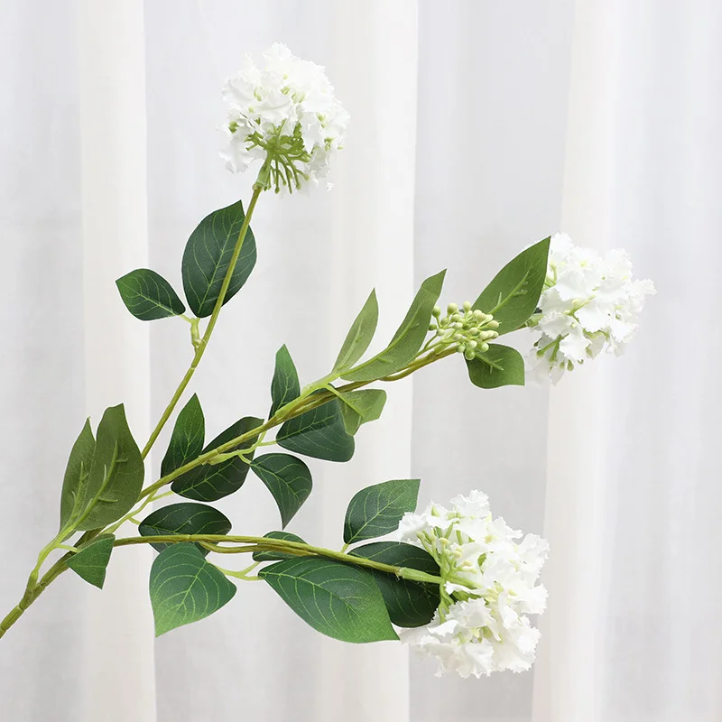 High Quality PEVA Material Faux Flower Silk Hydrangea Bush Hydrangeas Flowers Artificial for Home Wedding Decorations