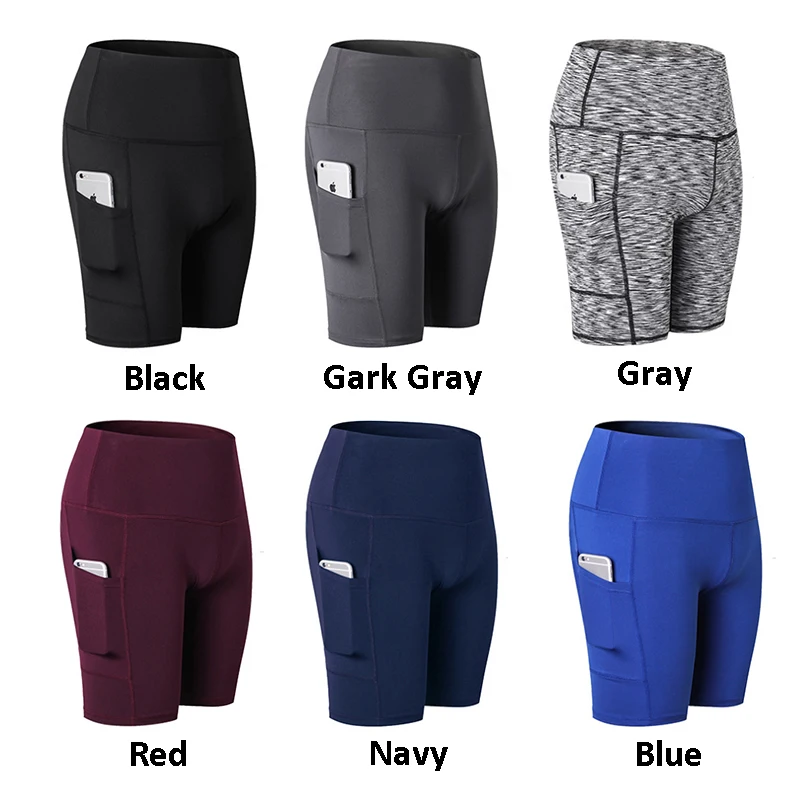 TONGYANG Running Shorts Women Sport Shorts Womens Compression Sports Short Woman Fitness High Waist Quick Dring With Pocket