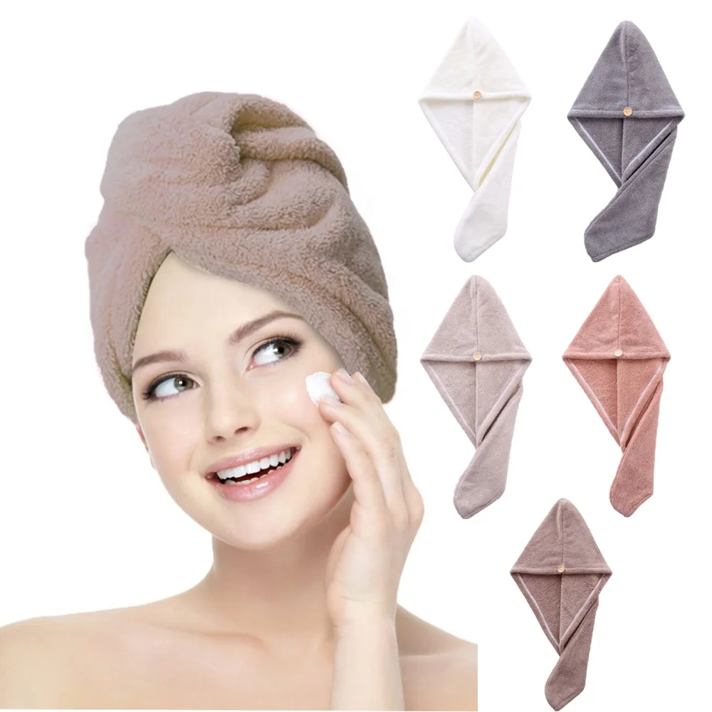 MOQ 1PC custom embroidery logo microfiber hair drying turban salon towel super absorbent quick dry micro fiber wrap