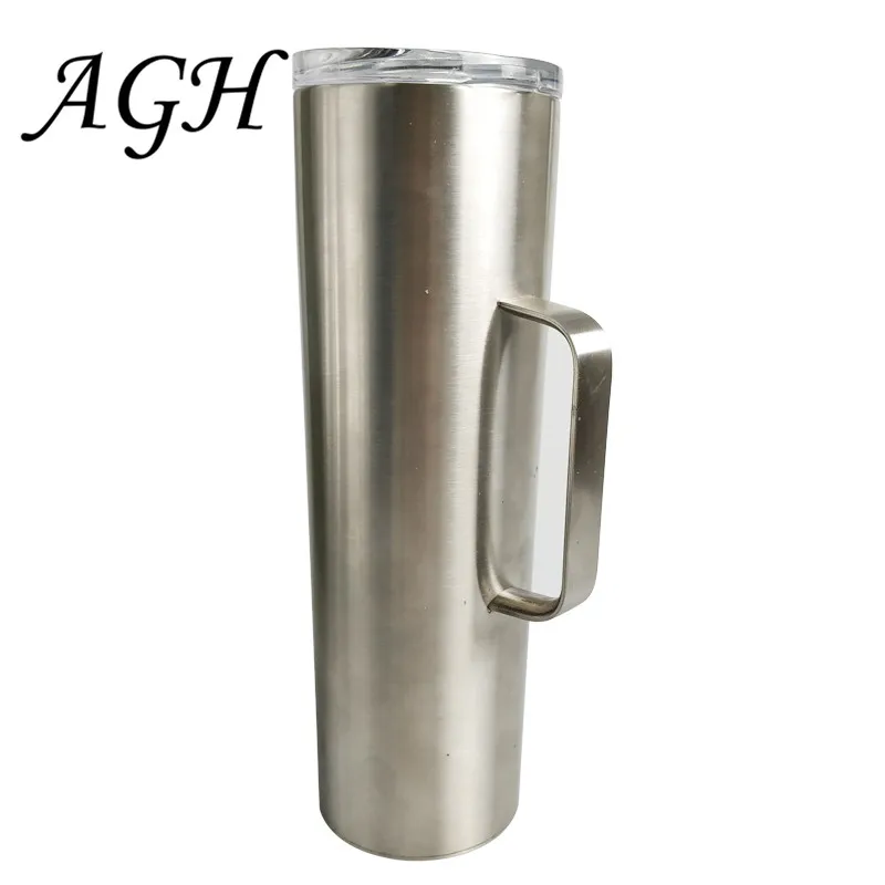 drinkware custom printed SS Skinny Tumbler with Handle Hot Sell Double Wall Vacuum Insulated Tumbler with Straw and Lid