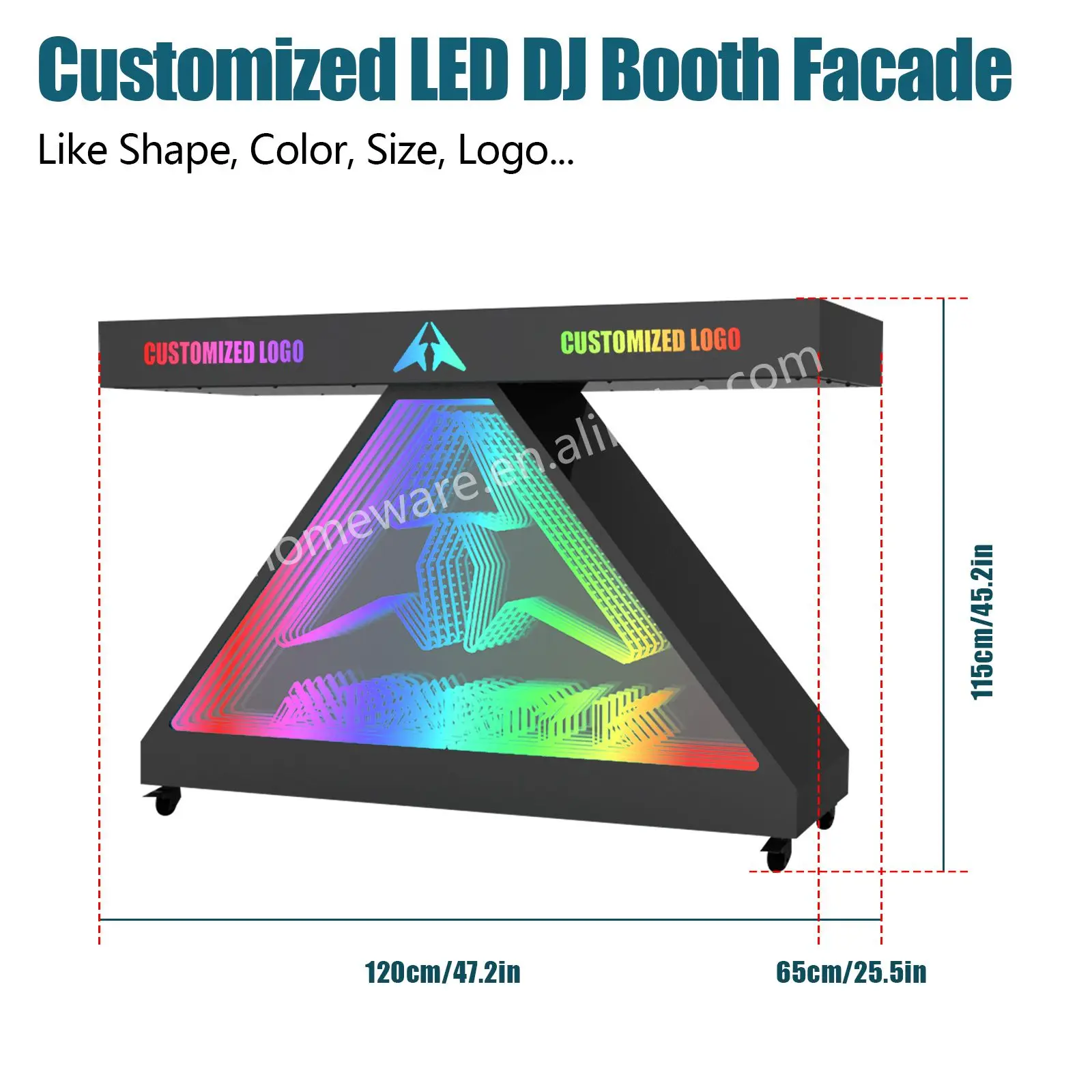 Led Lights Design Portable DJ Z Table Case Truss Table Dj Booth Stage For Nightclub KTV Bar