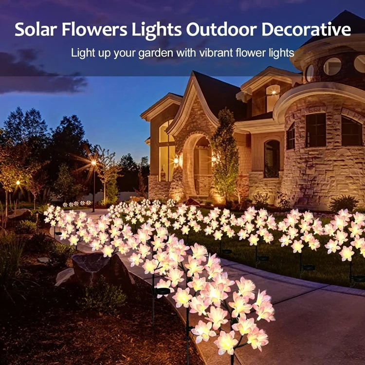 Solar Home Garden Lights 12led Camellia Garden Flower Decoration Outdoor Solar Lights Solar Waterproof Garden Lights for Patio