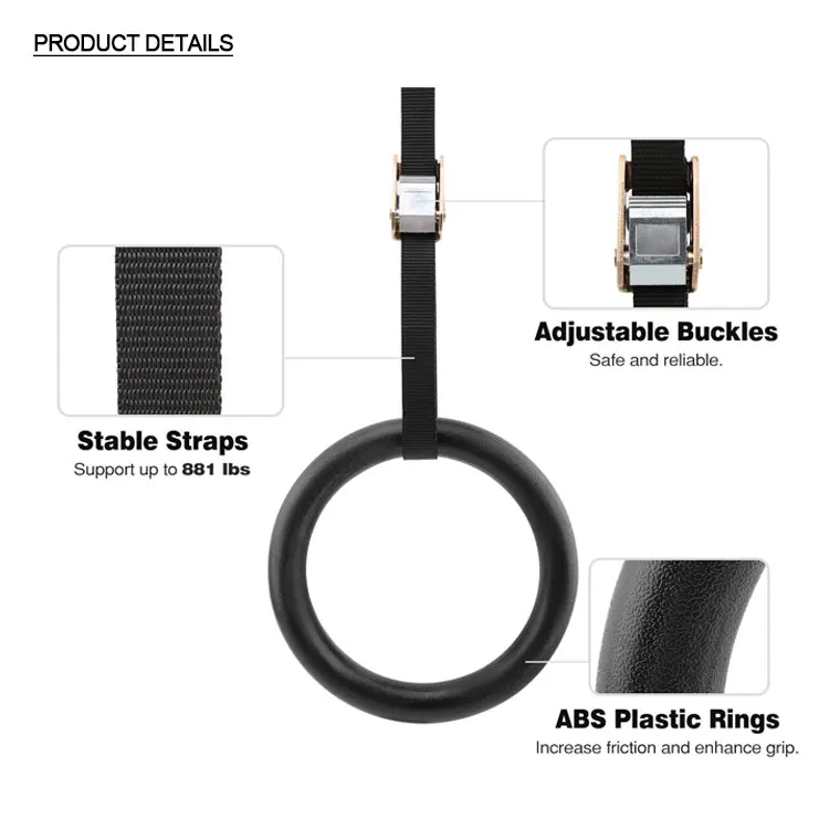 ABS Gymnastic Rings with Adjustable Straps
