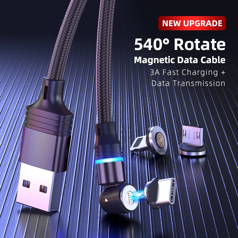3 в 1 магнитный usb-кабель для быстрой зарядки с поворотом на 540