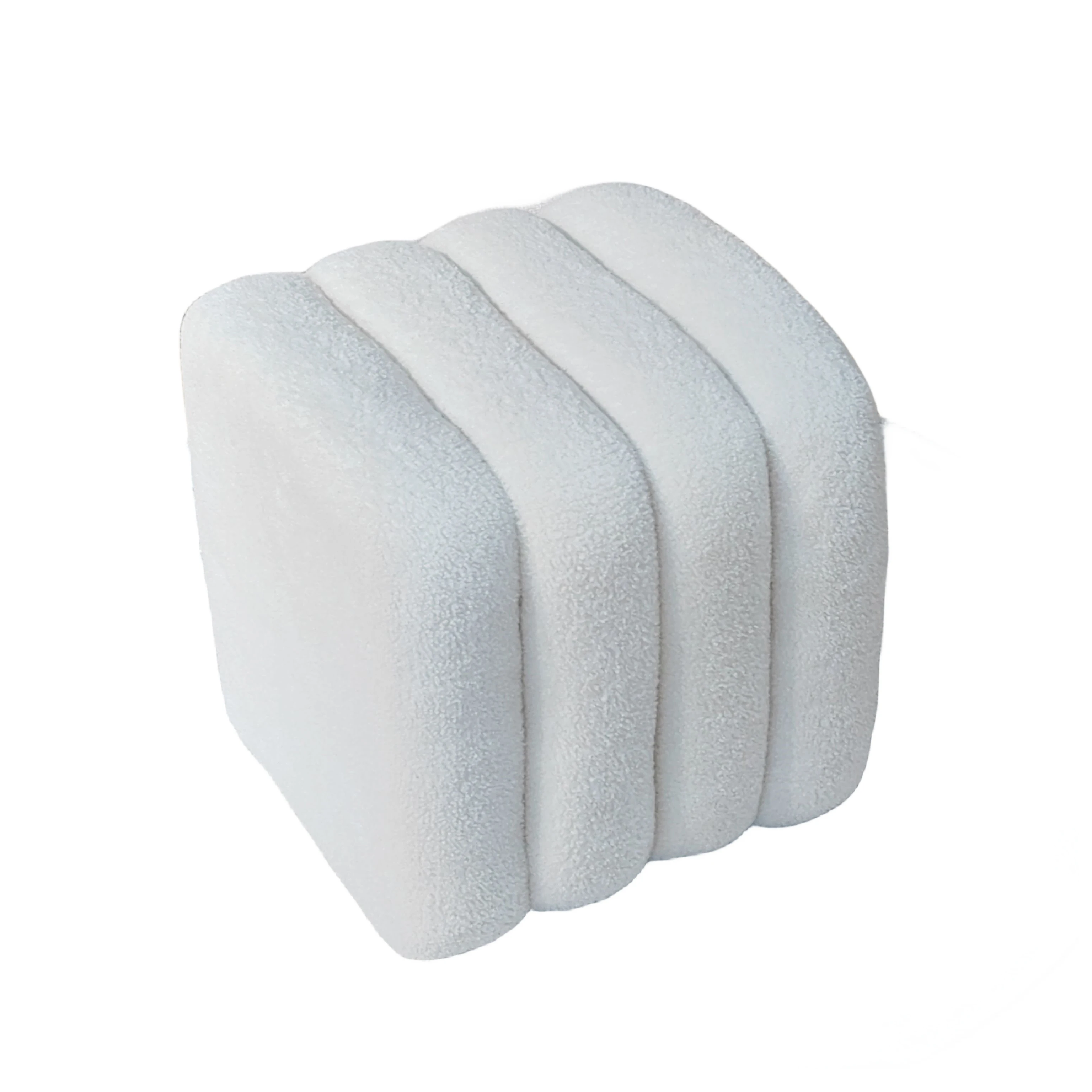 Bailey Luxurious Square Functional Stool Fabric Boucle Decorative Ottoman Simple Rectangle Caterpillar Teddy Tool for Bedroom