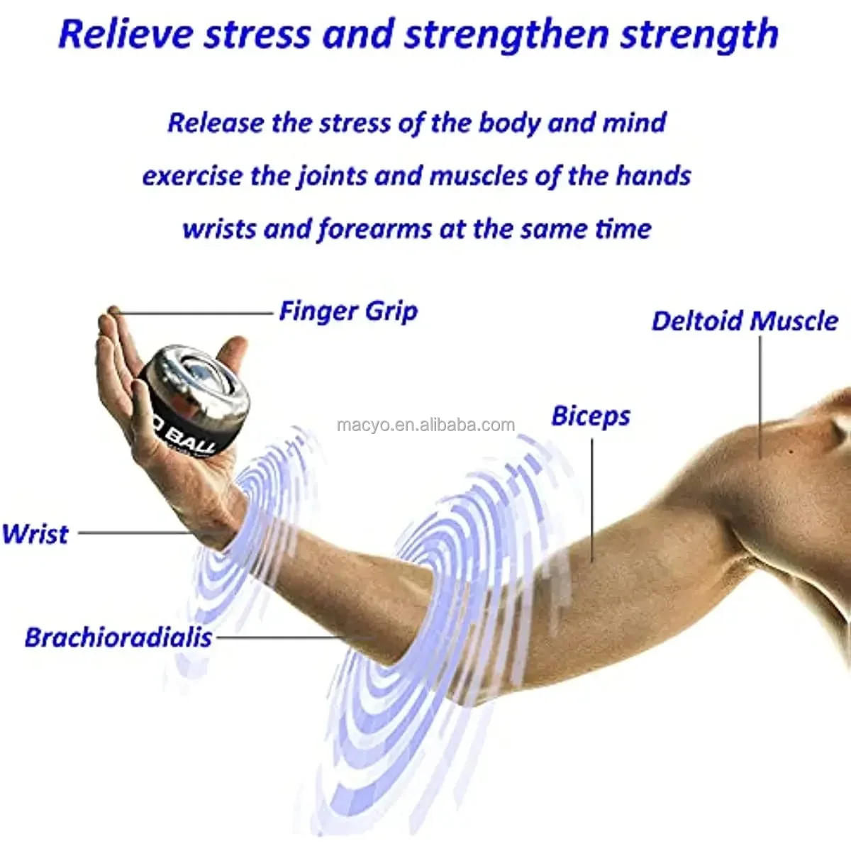 220LBS Metal LED Gyroscope Autostart Range Gyro Power Wrist Ball Arm Hand Muscle Force Trainer Fitness Equipment