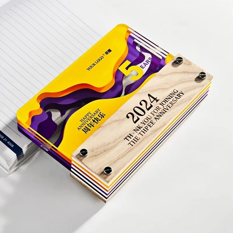 Wooden Acrylic Trophy Award Personalized Crafts Souvenir Bespoke Design Wood Craft Diy Modern Plaque for Home Decoration