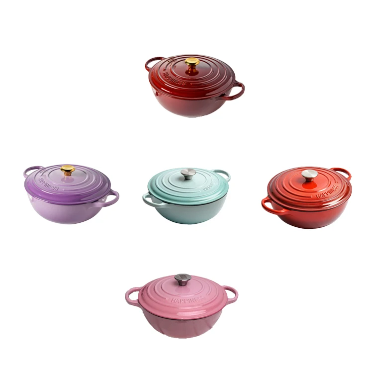 Wholesale Kitchen Non Stick Enamel Cooking Pots and Pans Sets Casserole Cast Cookware Sets