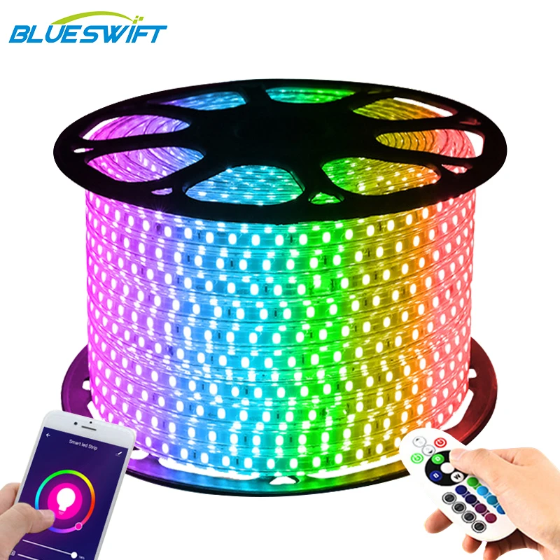 New Product Dimmable Flexible RGB 5050 PVC adhesive Led Light Strip app control smart strip lights