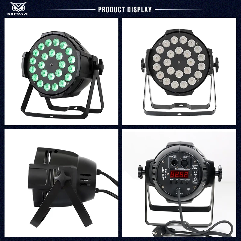 24x18W RGBWAUV 6in1 DMX512 LED Par Can Light for Stage dj Bar Disco