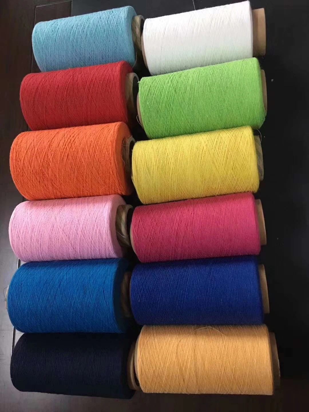 Fushia recycled cotton blended knitting weaving yarn oe yarn