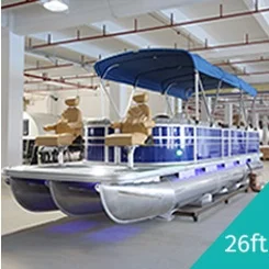 28ft 300HP Tritoon Pontoon Boat With Bathroom For Sale