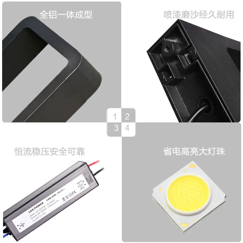 Фонарь для газона на солнечной батарее, Квадратный светодиодный водонепроницаемый садовый светильник для ландшафта, виллы, сада, газона