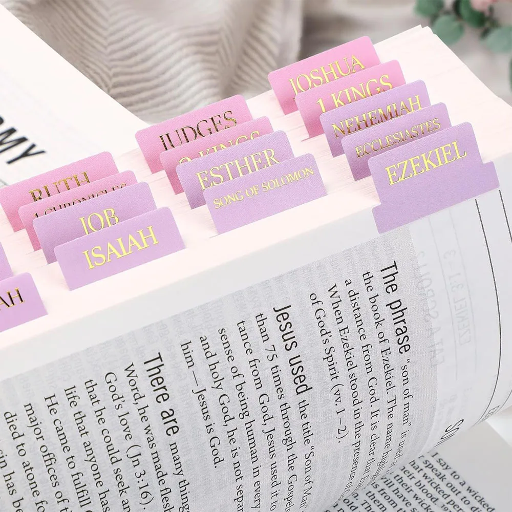 Laminated Floral Bible Index Sticker Tabs Stationary Sticker Notes for Old and New Testament