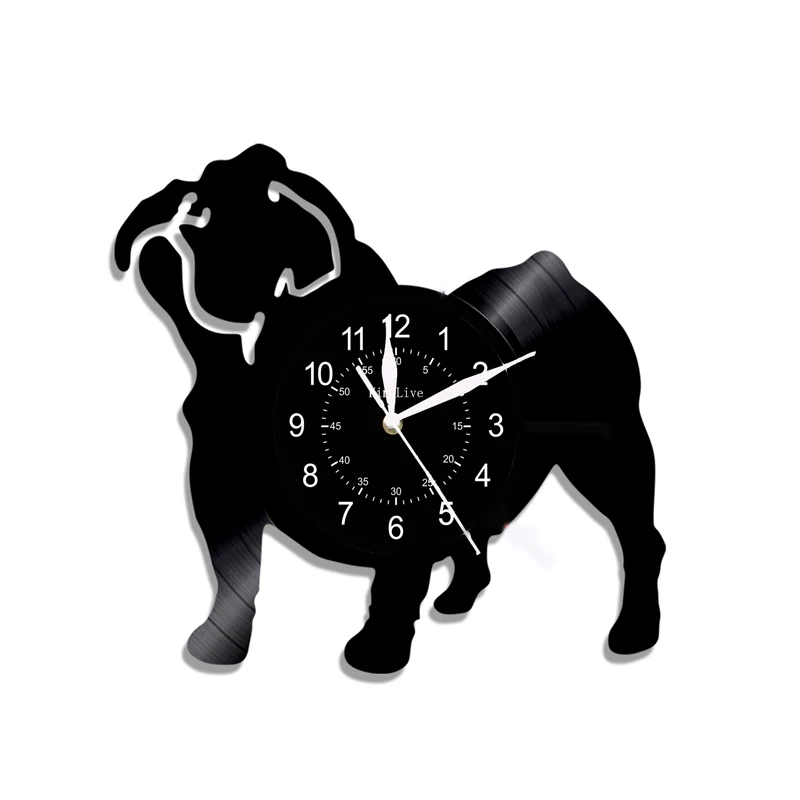 Reloj de Pared con Registro Vinilo Perro животных Decorativo