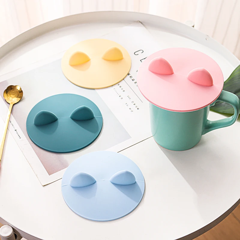 Cute Silicone Glass Cup Cover Anti Dust Silicone Snack Cup Baby Snack Bowl With Cover