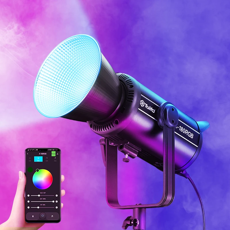 Tolifo RGB LED video light photography lightings 2700K-6500K 180W X-180RGB COB beads Studio Film Light with  CRI97 20 Effects