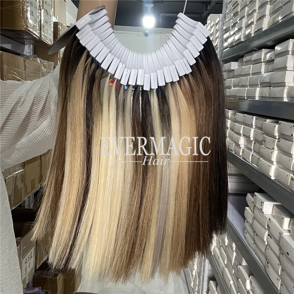 European human virgin color ring with ombre/ highlight/ balayage color for human hair extension wigs and topper