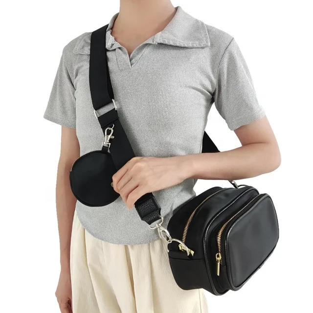 Factory Price Dog Walking Crossbody Bag Circle Crossbody Sling Bag Black Camera Leather Sling Bag Crossbody