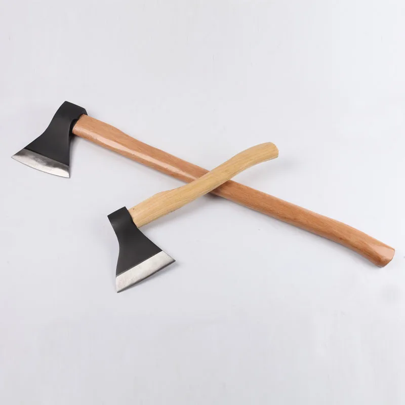 
High carbon steel Russian axe with wooden handle multifunctional camping outdoor firewood cutting axe OEM 