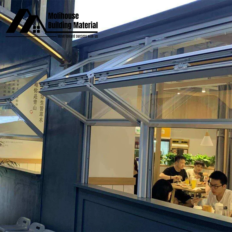 Professional Manufacture Aluminium Internal Bi Fold Up Glass Bifold Window Vertical Kitchen Bar Folding Windows