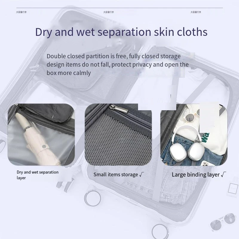 Hot selling Wholesale Gradient color PC luggage set High-end custom logo trolley suitcase colorful luggage travel bag