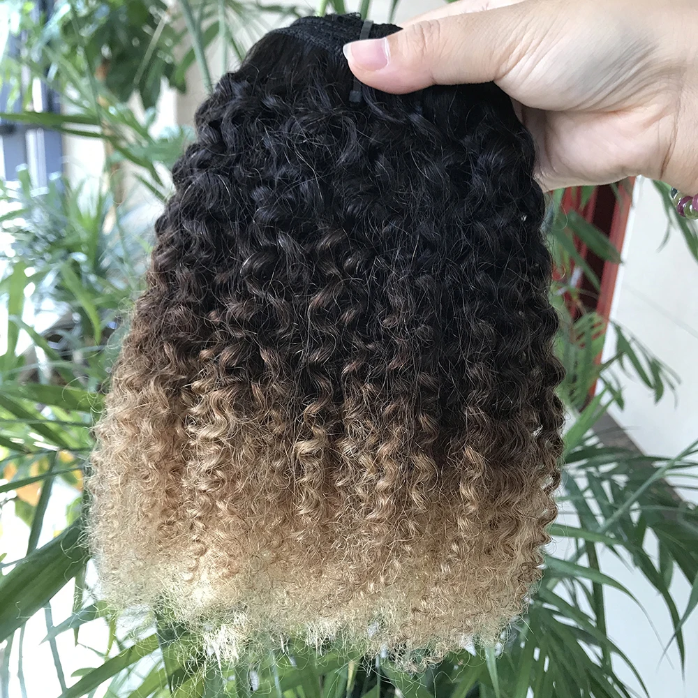 Fast Shipping Afro Kinky Curly Hair Clip Ins, large stock Invisible Raw Indian Clip ins Extension