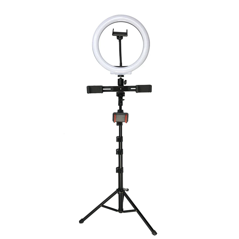 new foldable aluminum  camera tripod stand phone holder with light