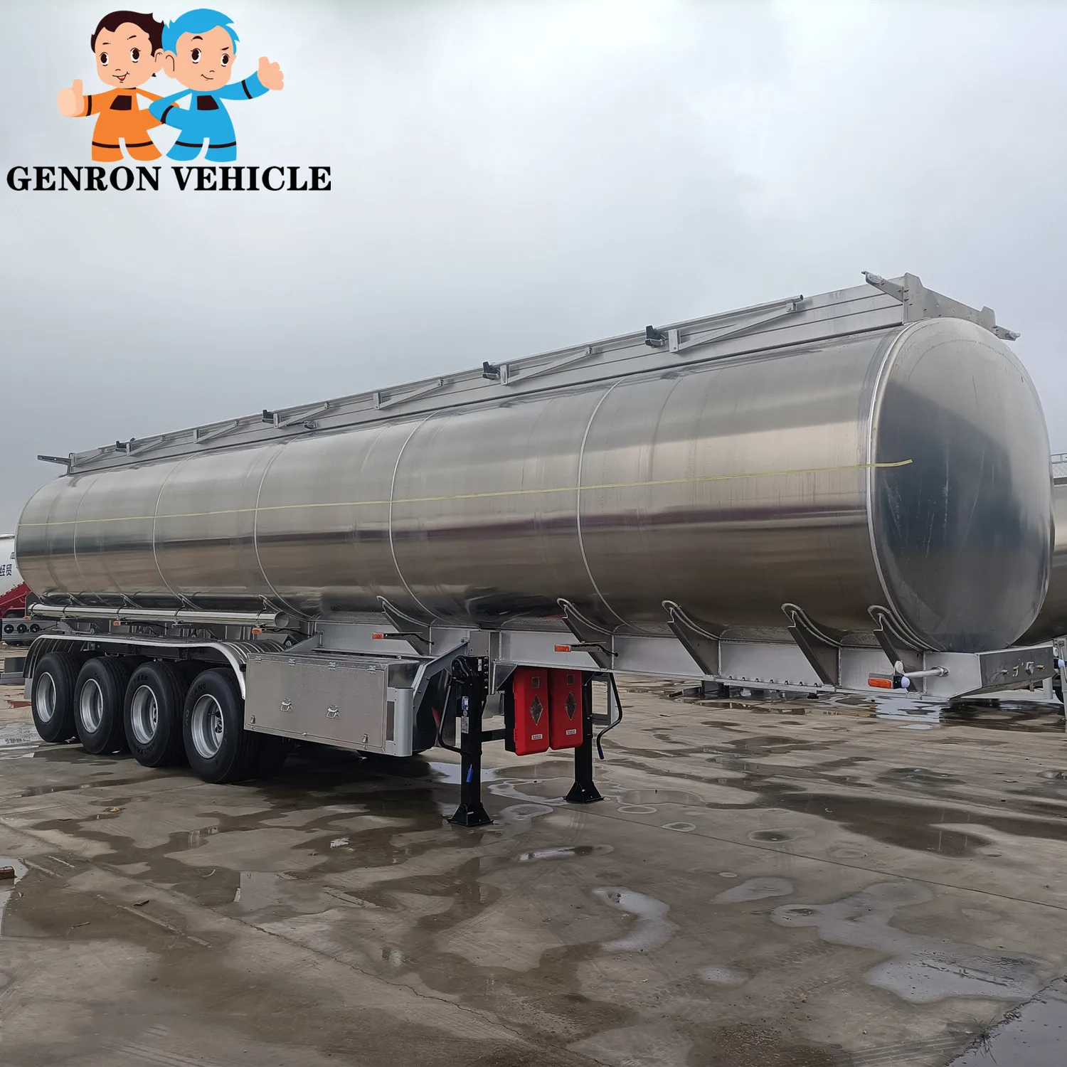 Aluminum alloy steel 4 axles light weight custom made CKD/SKD fuel/oil/pertrol  tanker semi trailer truck for oil transportation