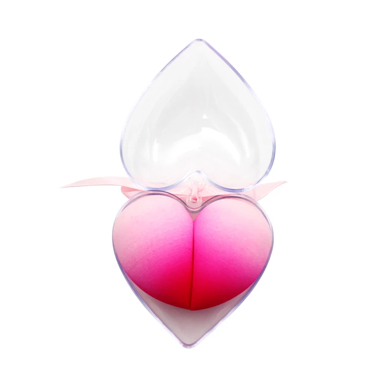 Cosmetics Puff Blender Kit Non Latex  2 Makeup Sponge Tear Drop Heart Case Cosmetic Puff