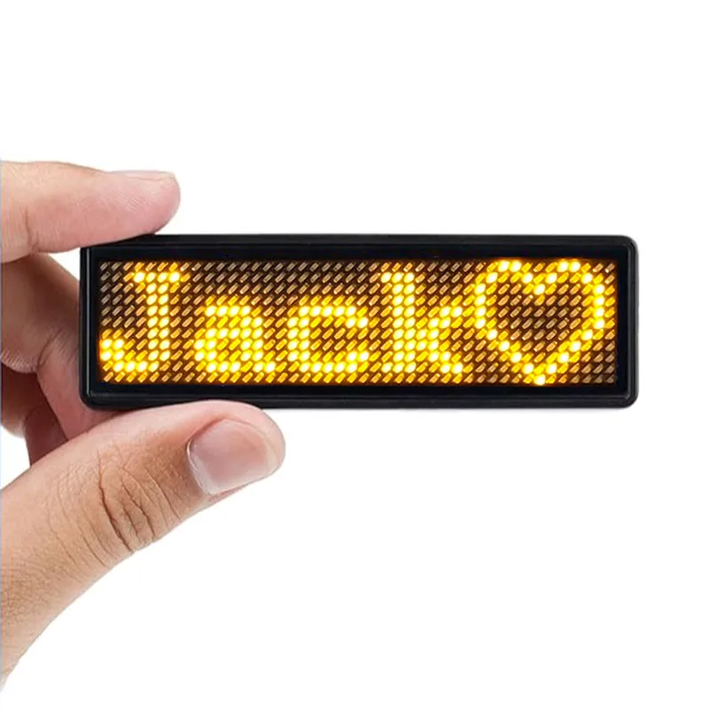 App Control Programmable Name Badge Mini Led Badge With Magnet And Pin Rechargeable Led Scrolling Display Message Sign