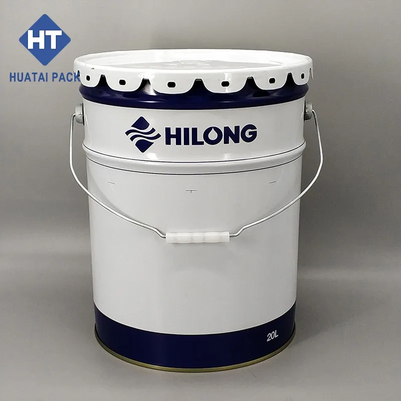 UN Approved 20 liter Tin Pail With Flower Lid And Handle 5 gallon Steel Drum for Paint Chemical