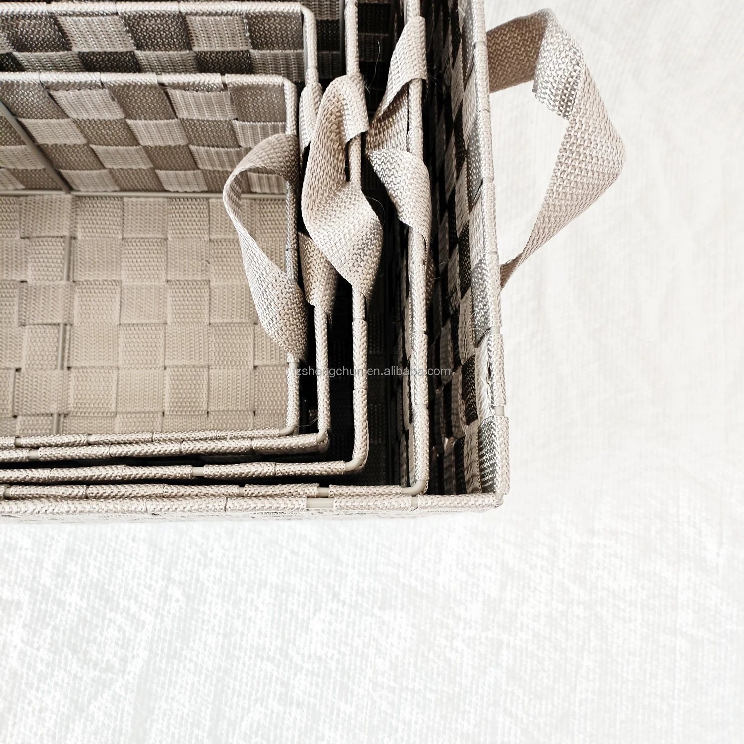 handmade Nylon woven baskets and decoration large storage basket for organizing