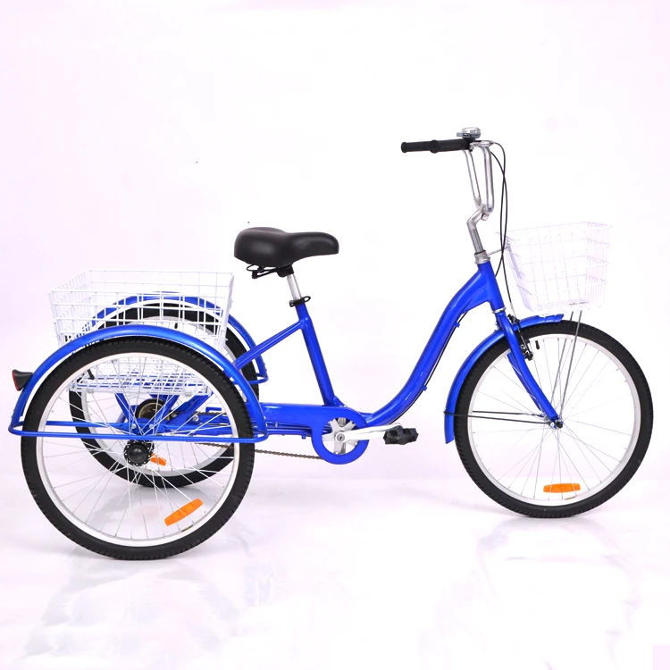 Factory 24 inch Aluminum Alloy Frame Single speed 7 Speed Adult 3 Wheels Tricycle Trick