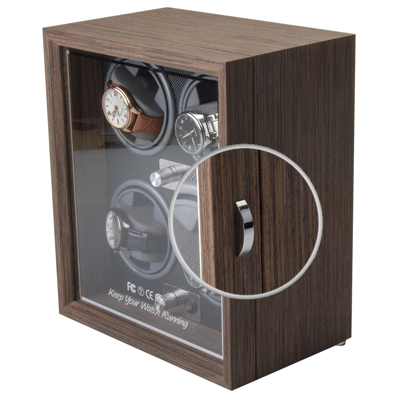 High End  In Stock Wood Rotating Watch Winder 4 Orbit Watch Box Custom