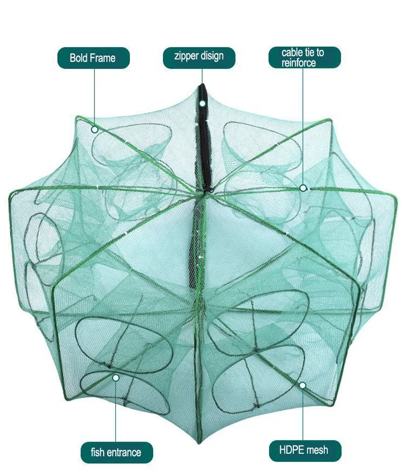  6 holes lantern shape automatic crayfish trap fishing net eel traps fish farming cage for crab
