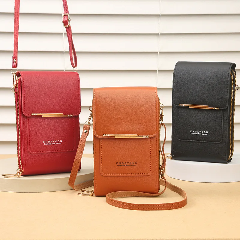 New Arrival Touch Screen Cell Phone case Purse Small Crossbody Lady Handbags PU Leather Women Shoulder Purse Wallet for Phones