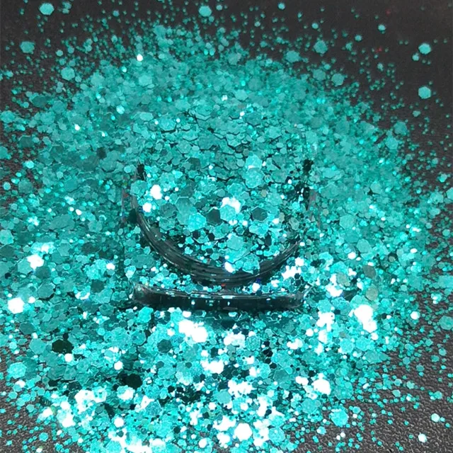 Acrylic Nails Supplies Nail Art Decoration Glitter Reflective Glitter Powder Bulk PET Hexagon Chunky Glitter